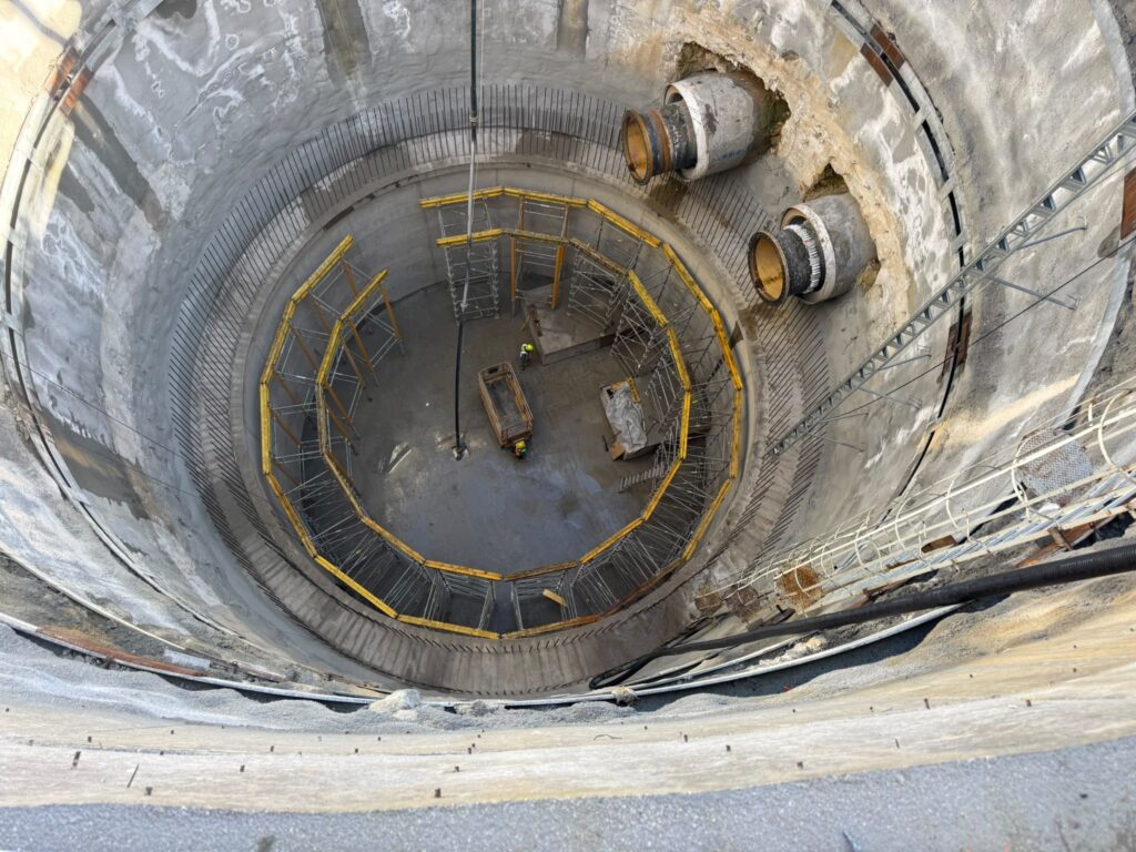 Opere in cemento armato CEAPP nei pozzi del raddoppio dell VIII Sifone a Tivoli